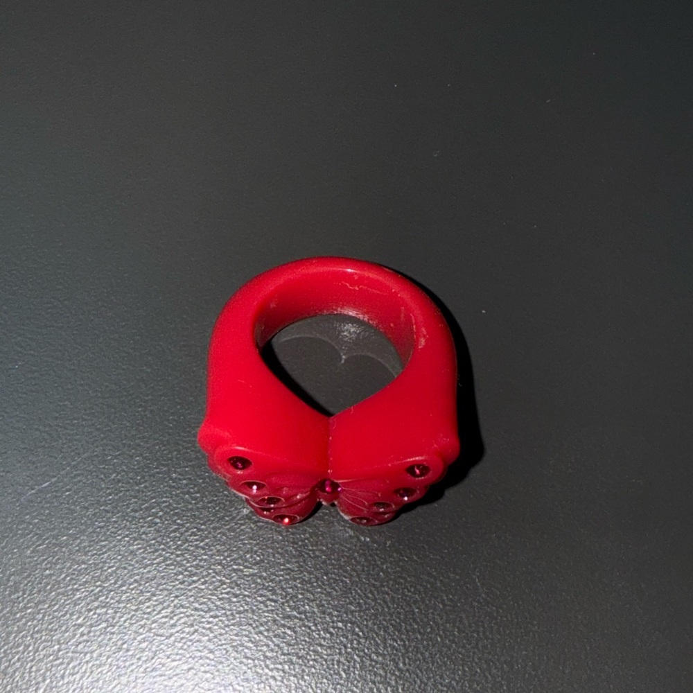 Beautiful Anna Sui Red Butterfly Ring with Gems - Picture 2 of 4